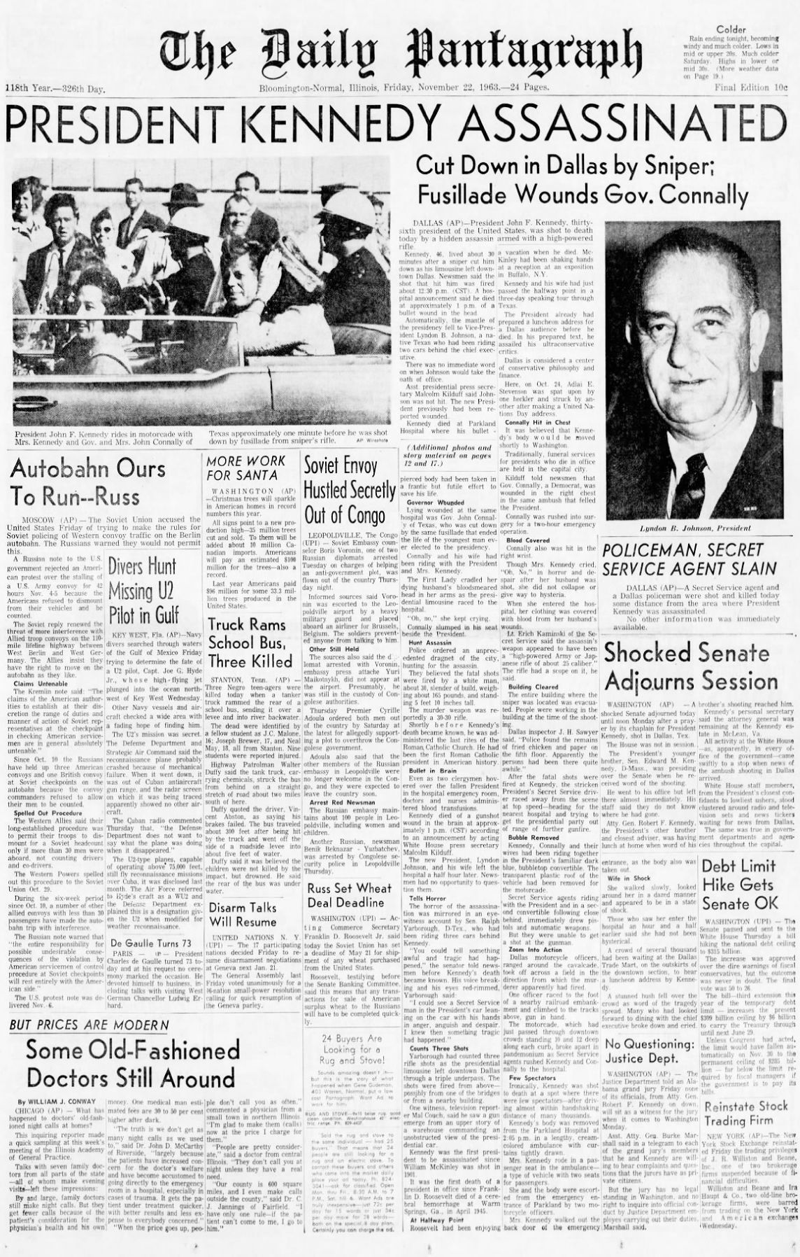 November 22, 1963, Page 1